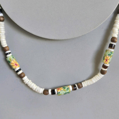 Vintage Santo Domingo Native Turquoise Shell Beads Heishi Necklace