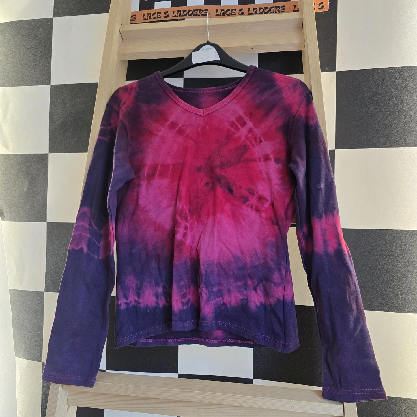 Brand New Deadstock Tie Dye T-Shirt Long Sleeve Size L AMERICAN 100% COTTON