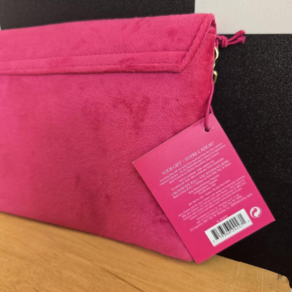 Juicy Couture HOT PINK VELVET CROSSBODY Envelope Bag LIMITED EDITION PROMO Purse