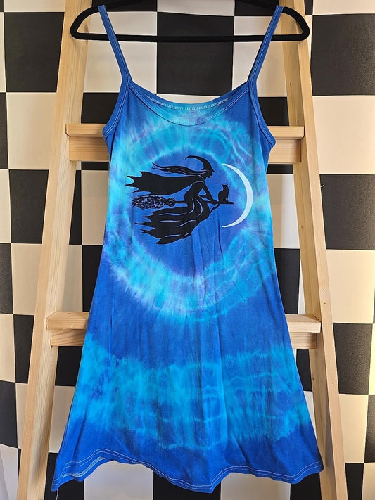 Brand New Deadstock Tie-dye Vest Dress Sreetch Cotton Size S UK MADE