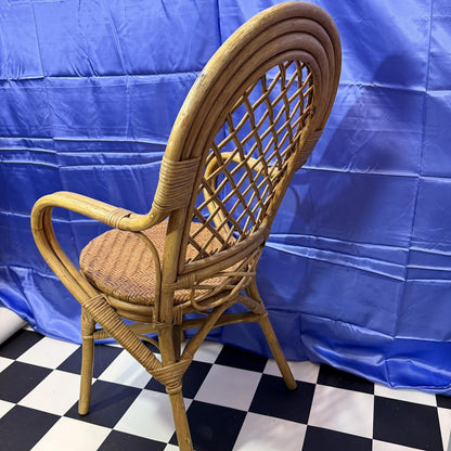 Vintage Retro Mid Century Bamboo Cane Chair 1970s VGC