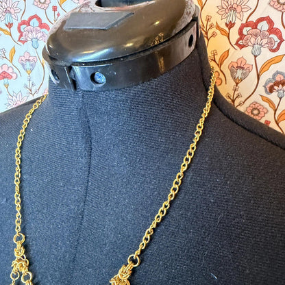 Vintage Costume Jewellery Necklace Metal Chain Design