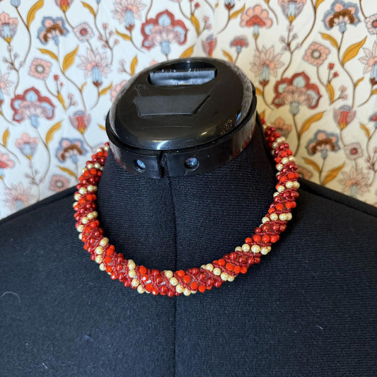 Vintage Costume Jewellery Necklace Unknown Beaded Design