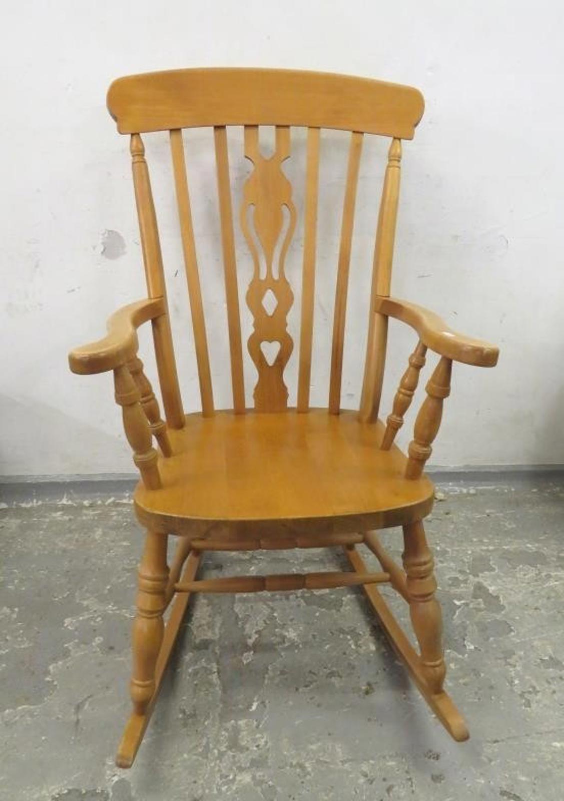 Solid Wood Spindle Rocking Chair Vintage
