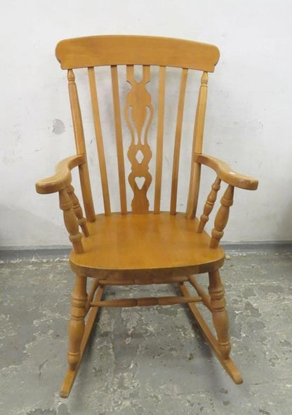 Solid Wood Spindle Rocking Chair Vintage