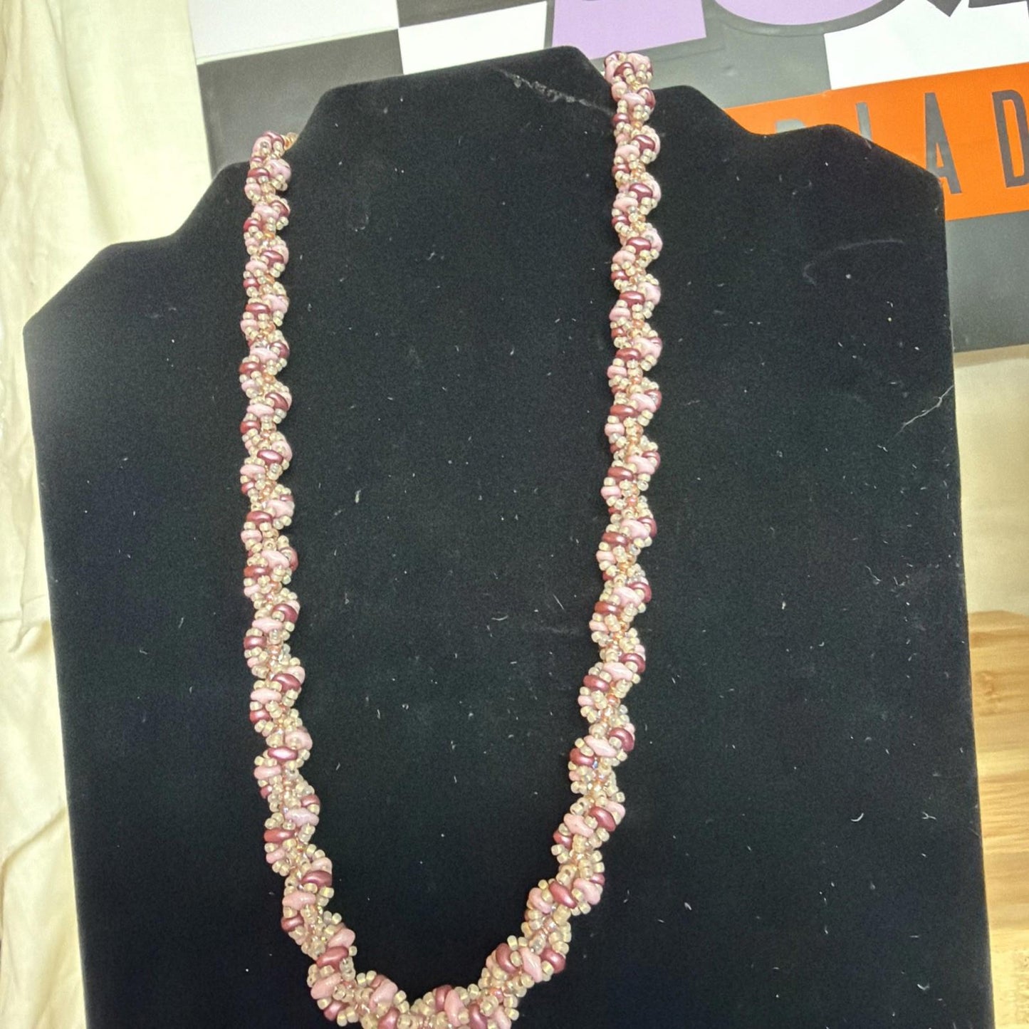 Vintage Costume Jewellery Necklace Unknown Beaded Design