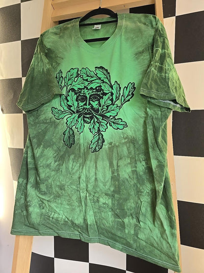 Brand New Deadstock Tie Dye XL FRUIT OF THE LOOM T-Shirt Greenman short sleeve