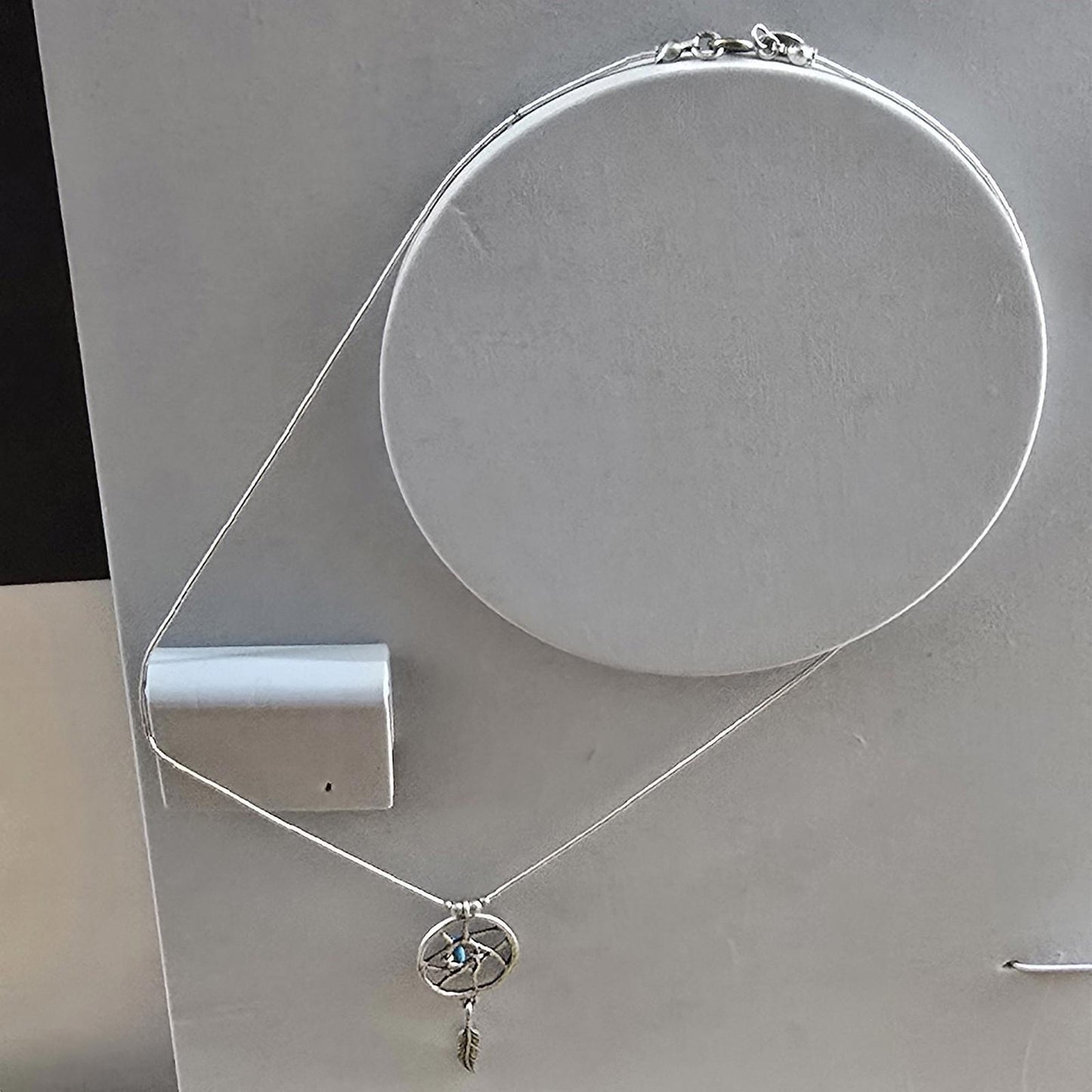 Dream Catcher Sterling Silver Turquoise 18" American Chain Necklace Vintage