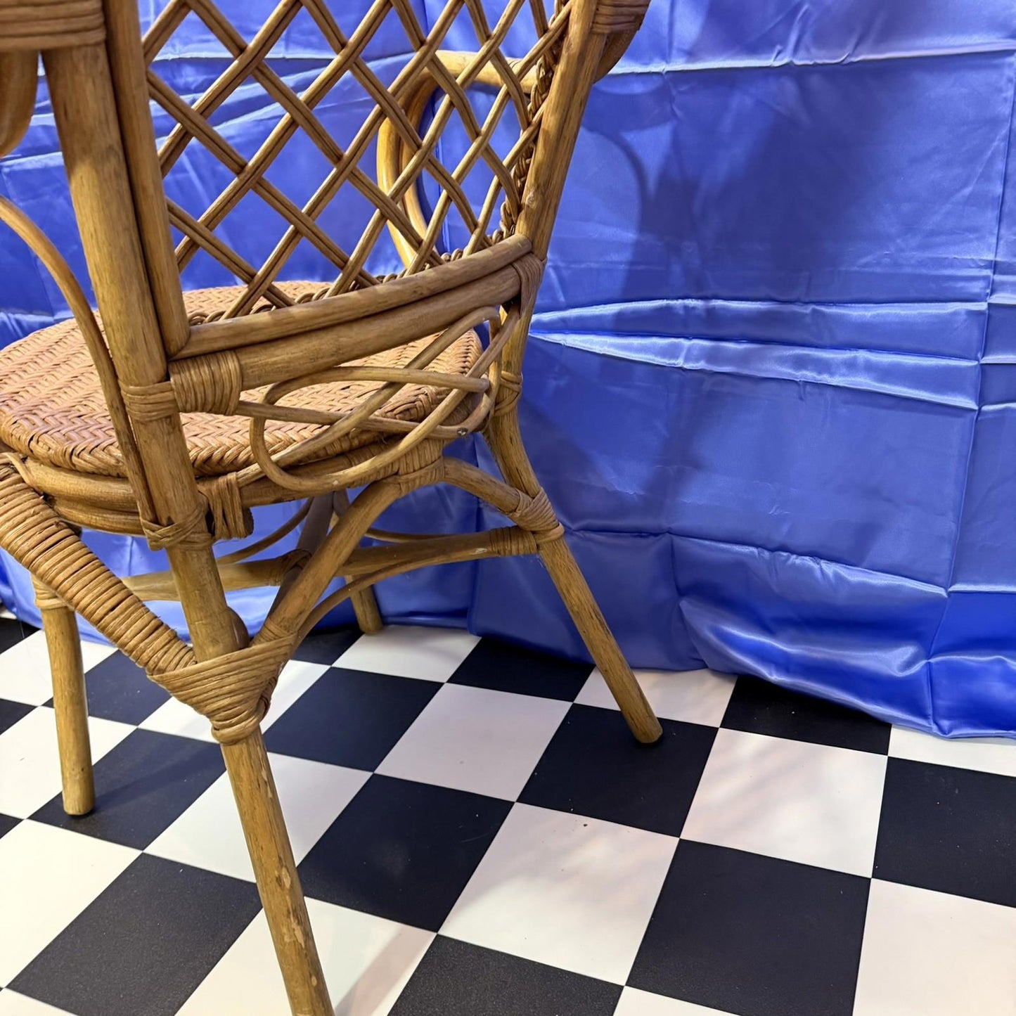 Vintage Retro Mid Century Bamboo Cane Chair 1970s VGC