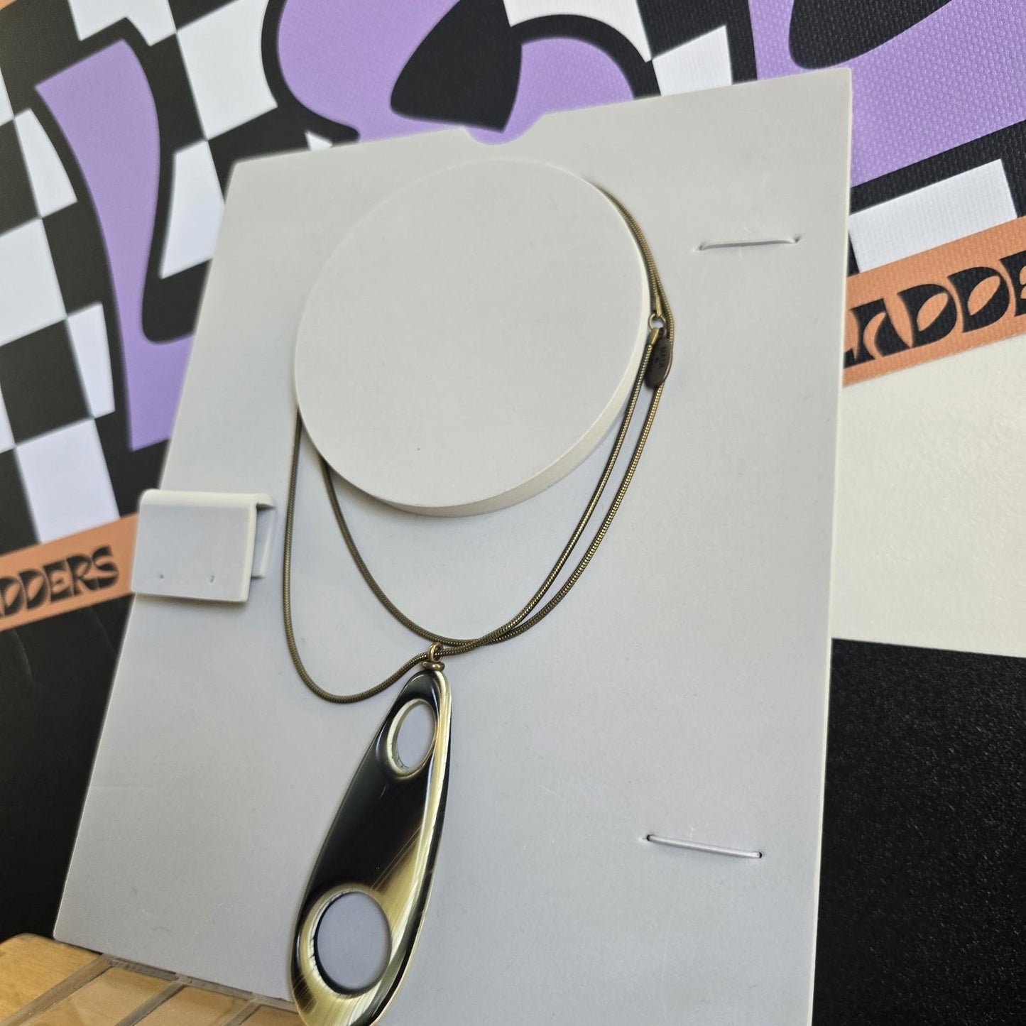 Vintage Statement Necklace With Chain Lightweight Large Pendant