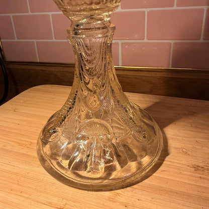 19th century oil lamp burner glass moulded paraffin antique gorgeous