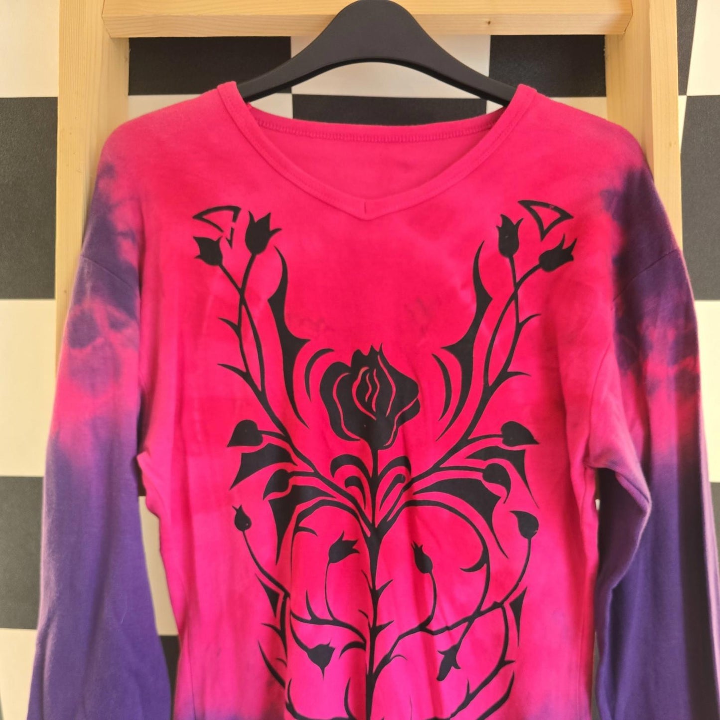 Brand New Deadstock Tie Dye T-Shirt Long Sleeve Size L AMERICAN 100% COTTON