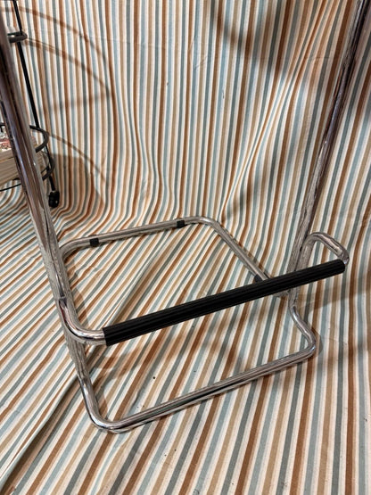 Vintage Tubular Chrome Leather Bar Stool Mart Stam Bauhaus Style, Italian MCM