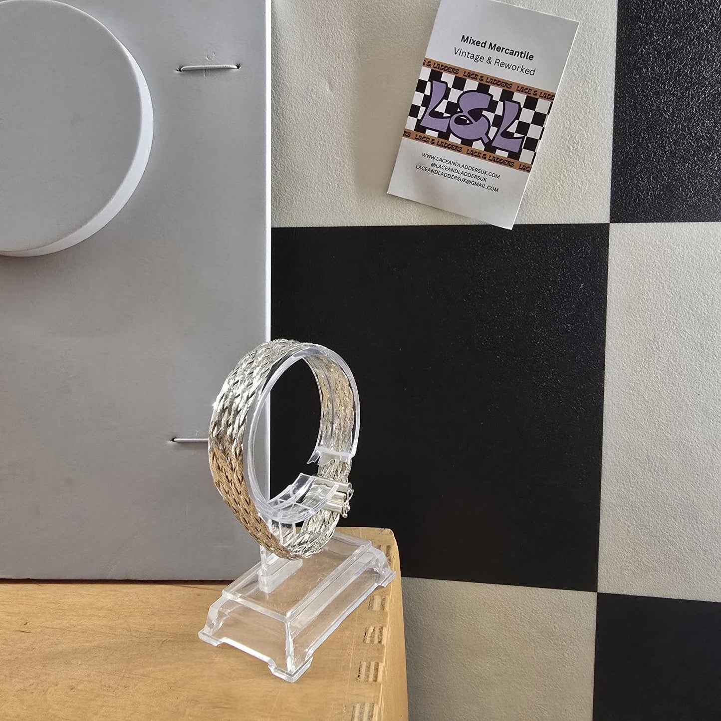 Vintage Italy 925 Sterling Silver Heavy Wide Basket Weave bracelet