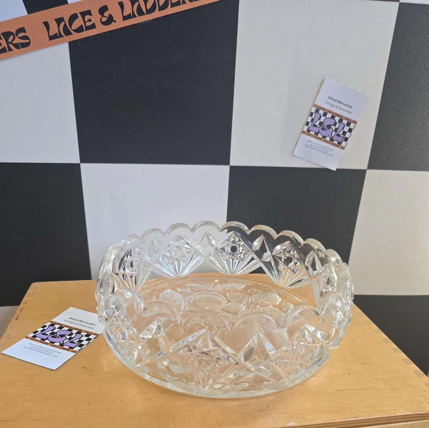 MCM Hortensja Glassworks Fruit Bowl 1960s vintage 22inches