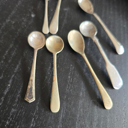 7 Vintage Silver plated epns TINY cute Spoons LARGE NOT INCLUDED