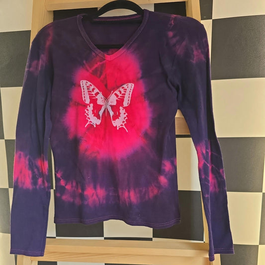 imperfect Brand New Deadstock  Longsleeve Tshirt Tie Dye COTTON AMERICAN SIZE M