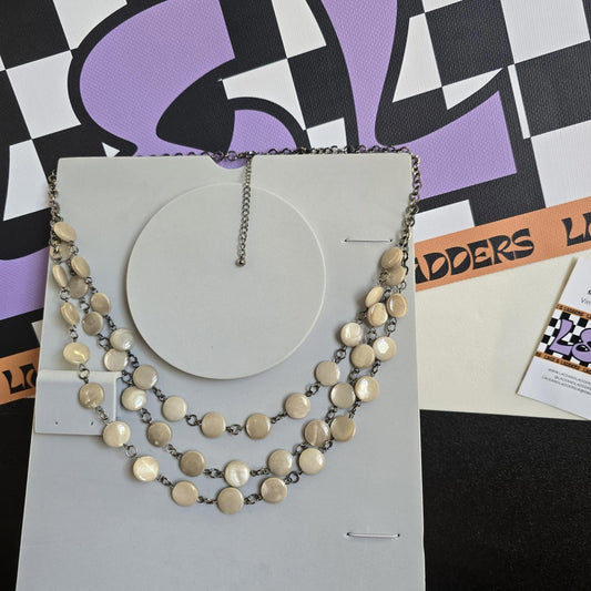 Vintage Costume Elegant Multi Chain Necklace Shimmer Statement Jewellery