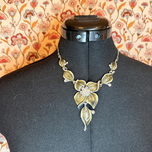 Vintage Costume Jewellery Necklace Metal Chain Design