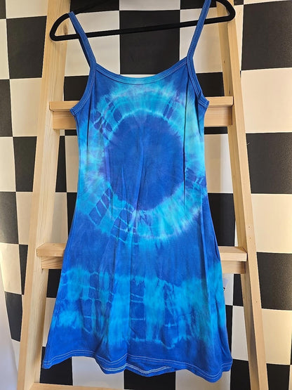 Brand New Deadstock Tie-dye Vest Dress Sreetch Cotton Size S UK