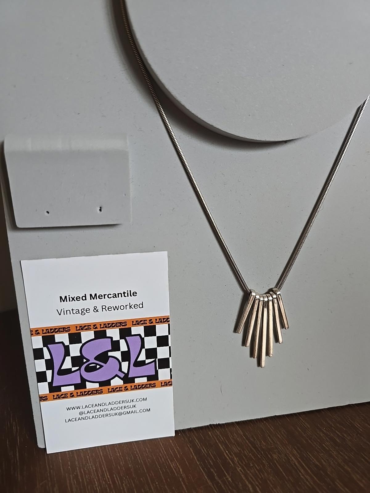 925 Vintage Sterling Silver Necklace Art Deco Style