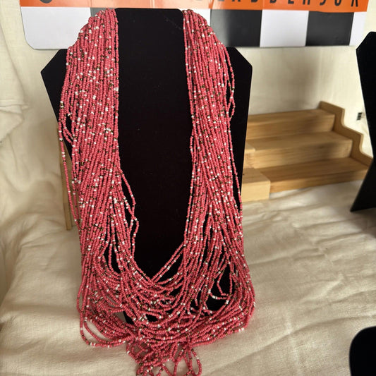 Vintage Costume Jewellery Necklace Unknown Beaded Design