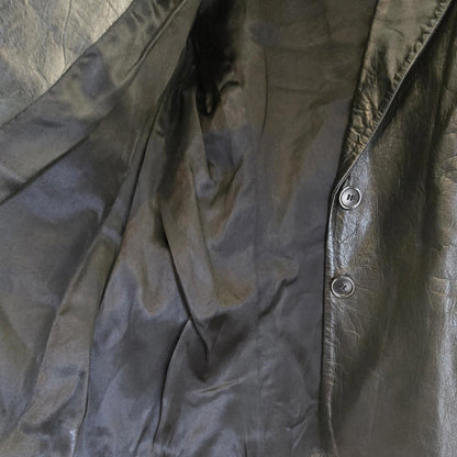 River Island Vintage 1990's Black Leather Jacket Blazer UK 12 Used Condition