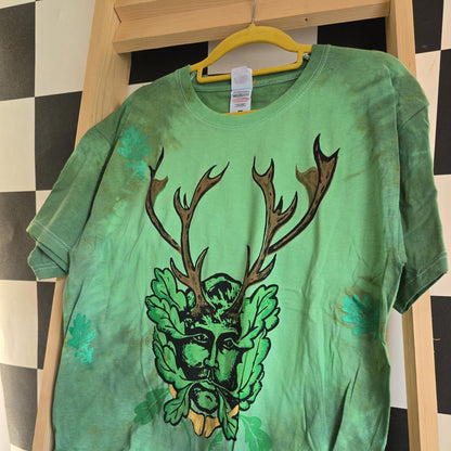 imperfect! Brand New Deadstock Tie Dye size M FRUIT OF THE LOOM T-Shirt Greenman