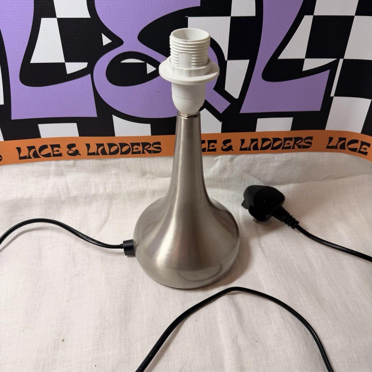 Vintage Y2k Silver Chrome Touch Lamp Space Age MCM Style Retro Table Lamp