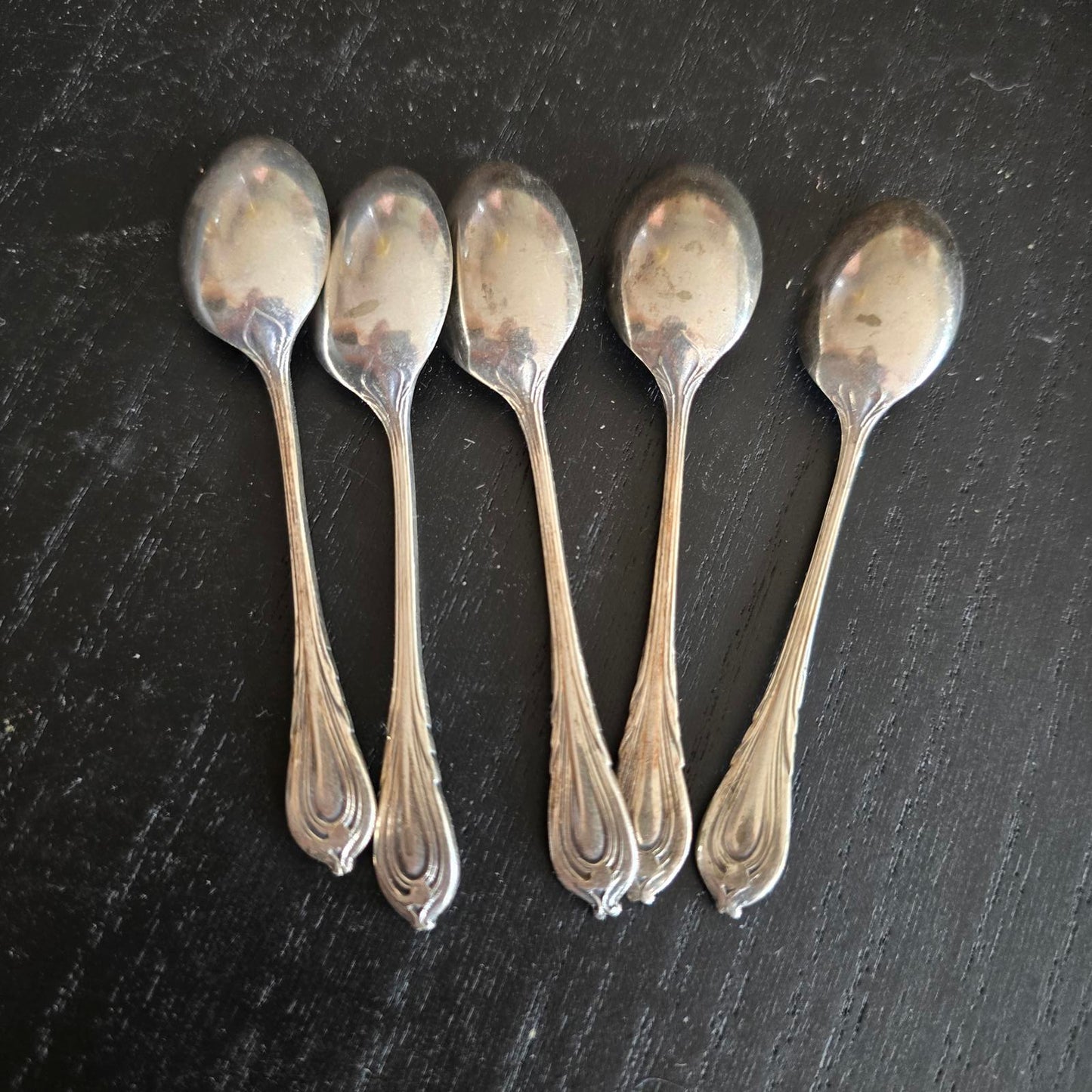 Set of 5 Vintage Silver PLATED Flatware Spoons EPNS