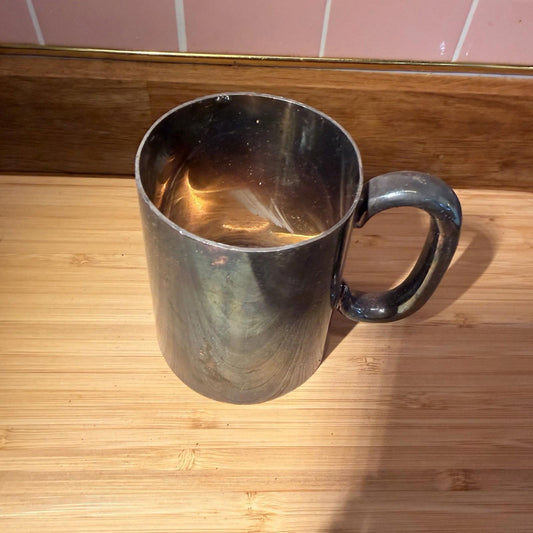Antique Plated 1/2 Half Pint Mug Stamped BRITANOID London