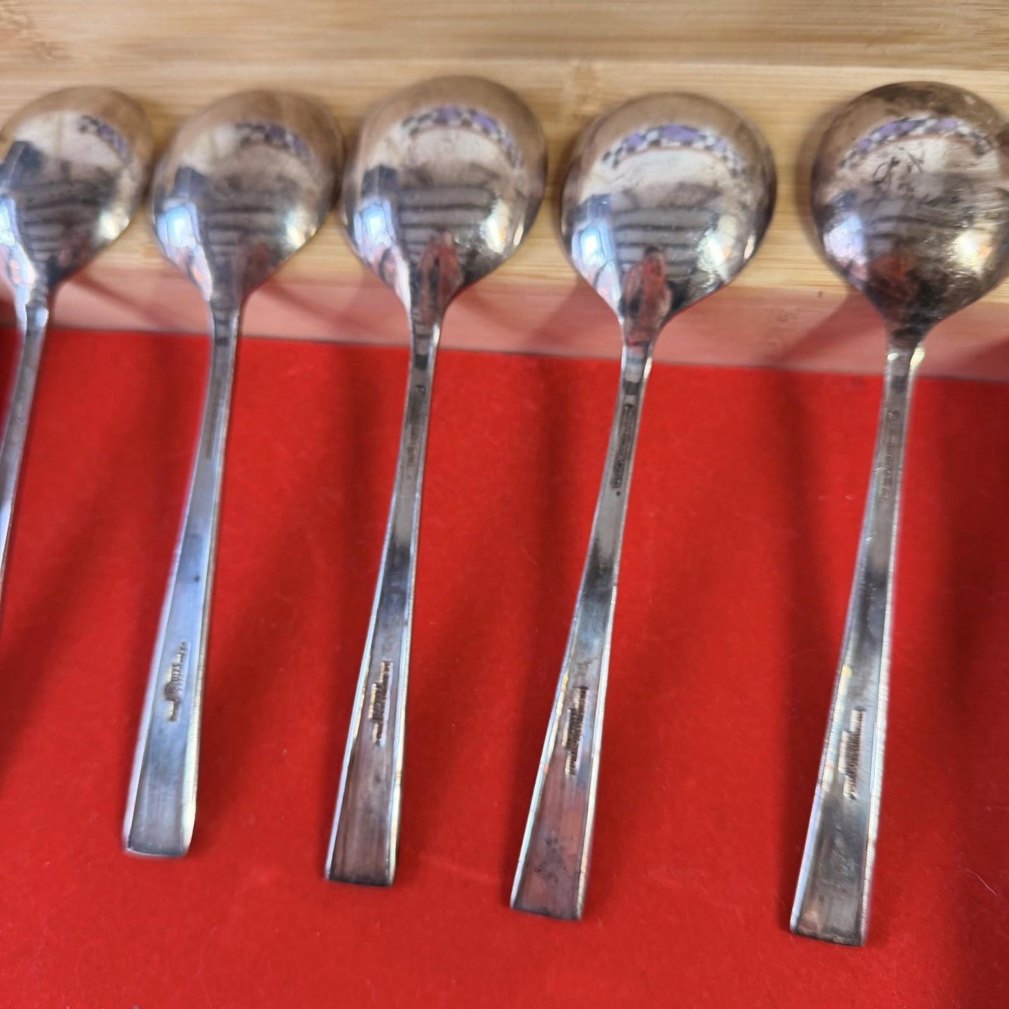 5Silver Plated Soup Spoons Incredibly Detailed Pattern Antique Cutlery Vintage