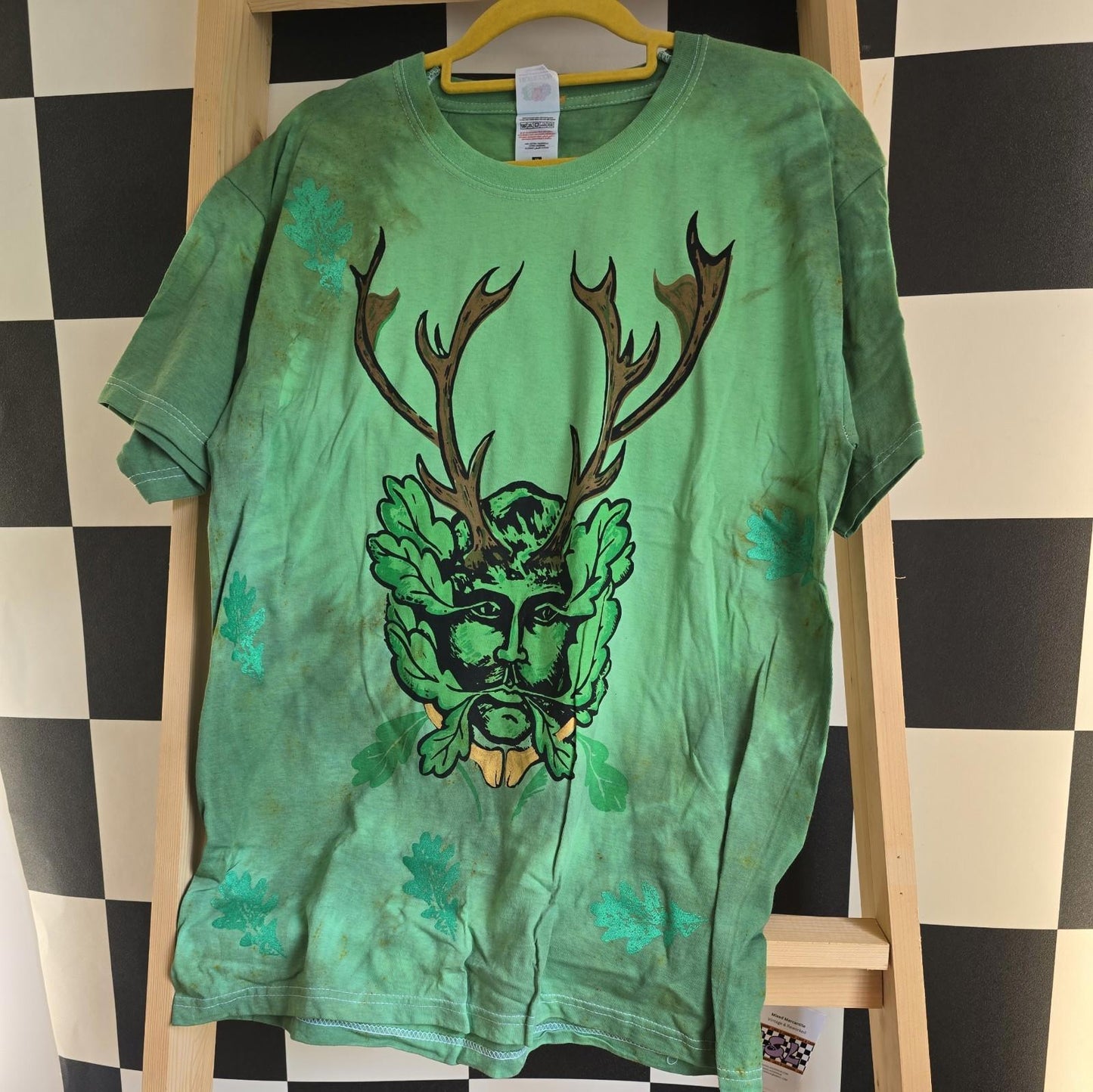 imperfect! Brand New Deadstock Tie Dye size M FRUIT OF THE LOOM T-Shirt Greenman