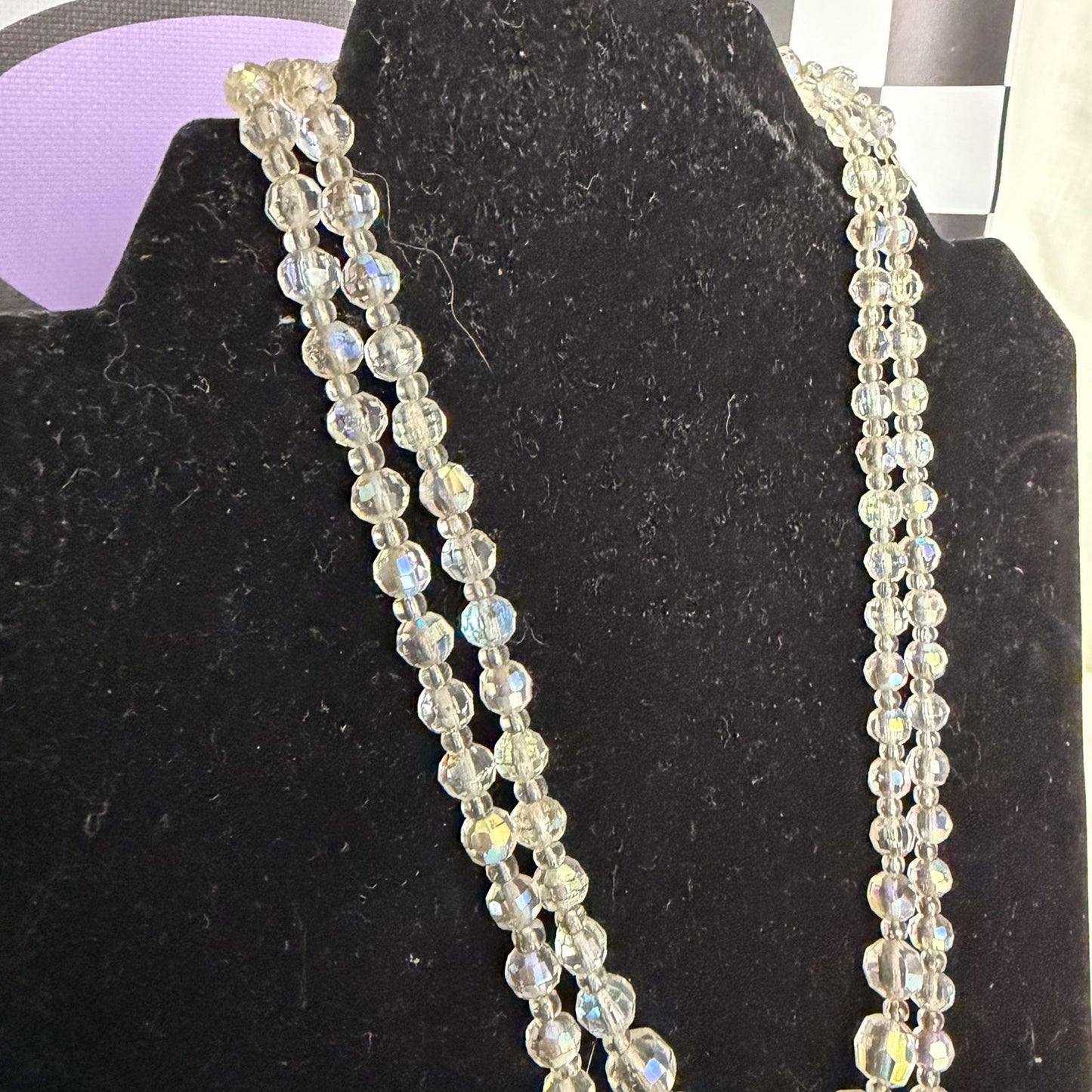 Vintage Costume Jewellery Necklace Unknown Beaded Design gorgeous sparkle