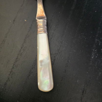 Vintage Mother of Pearl Handle Serving Utensils Set - 3 Pieces epsn silver plated