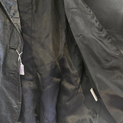 River Island Vintage 1990's Black Leather Jacket Blazer UK 12 Used Condition
