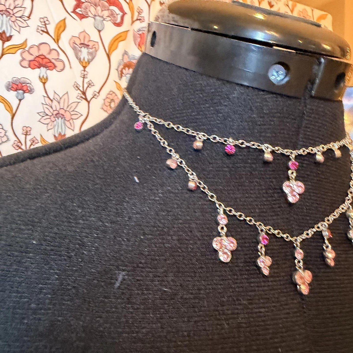 Vintage Costume Jewellery Necklace Metal Chain Design