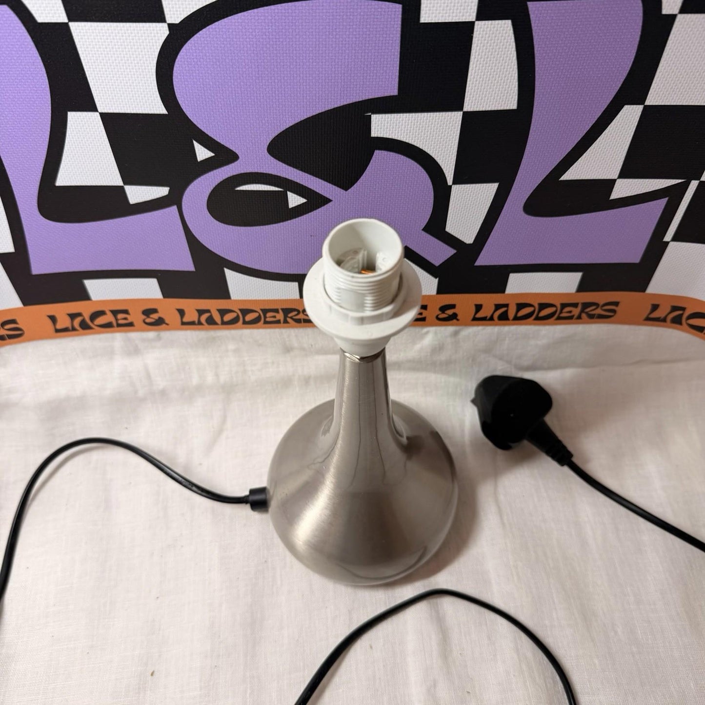 Vintage Y2k Silver Chrome Touch Lamp Space Age MCM Style Retro Table Lamp