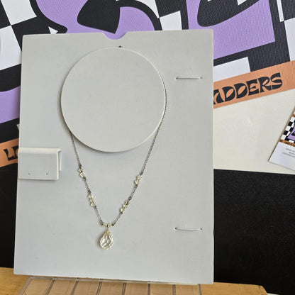 Vintage Costume Jewellry Gemstone Sparkle Silver Style Glamour Necklace