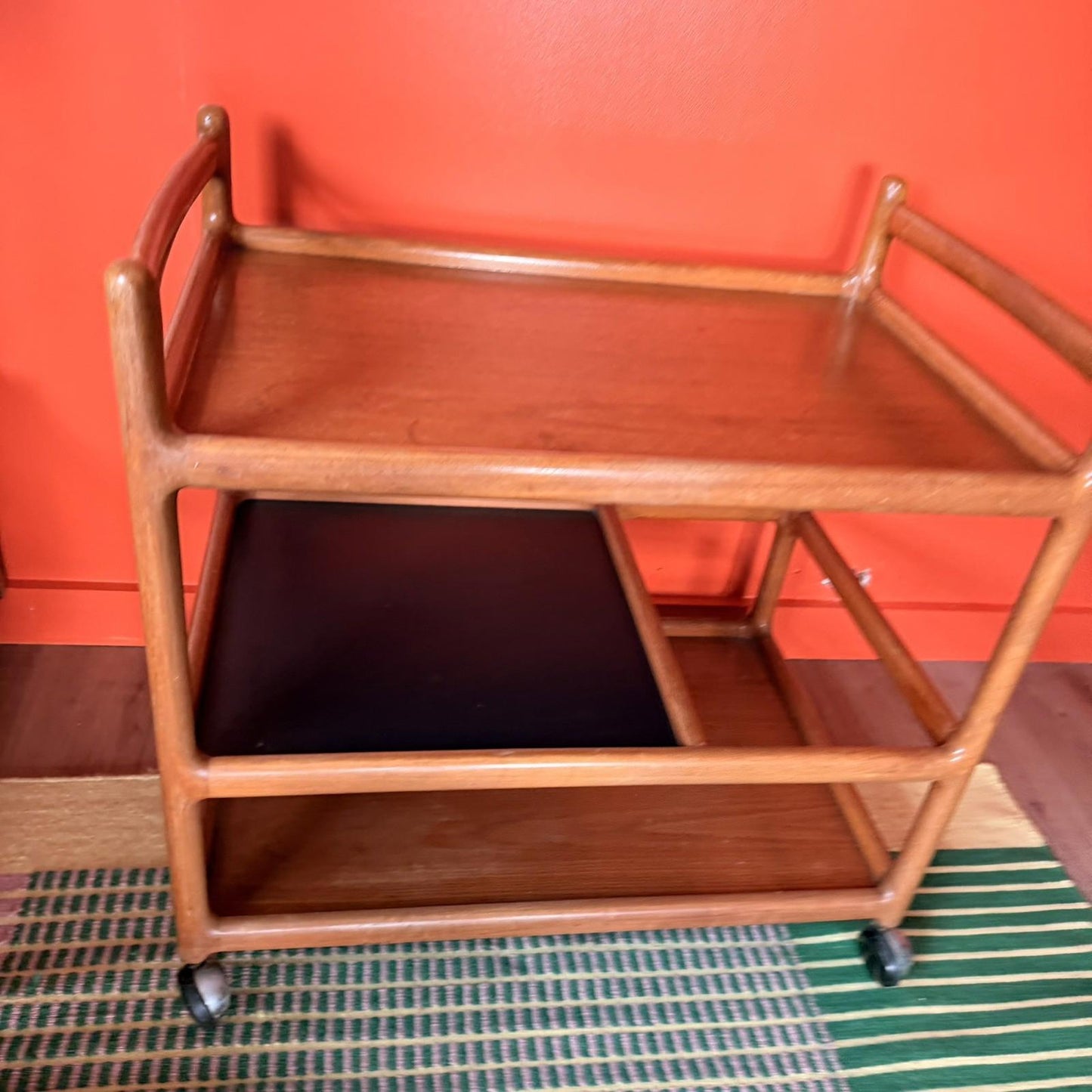 Vintage Danish trolley/ bar cart, mid century Johannes Andersen mcm unique piece