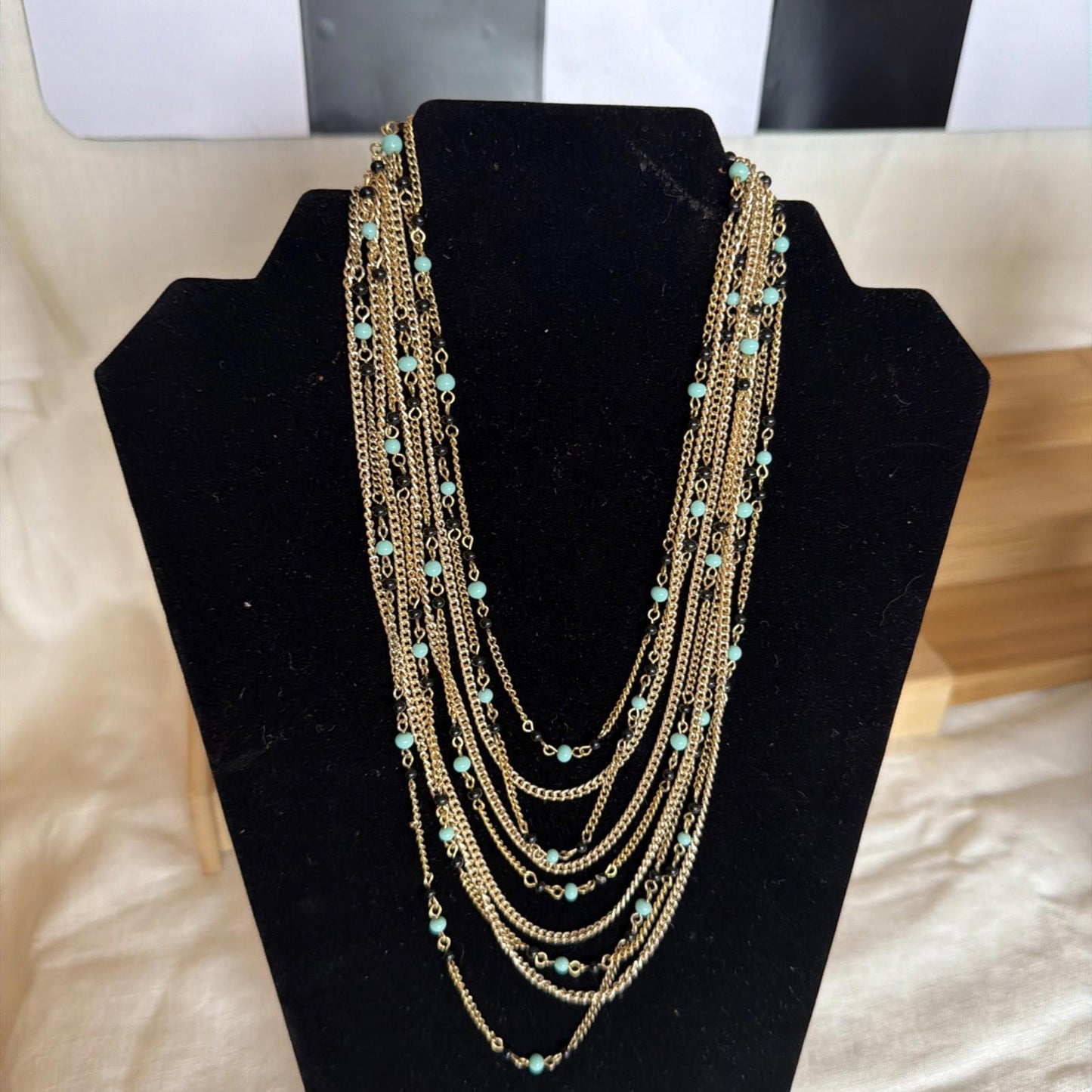 Vintage Costume Jewellery Necklace Metal Chain Design
