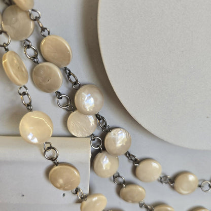 Vintage Costume Elegant Multi Chain Necklace Shimmer Statement Jewellery