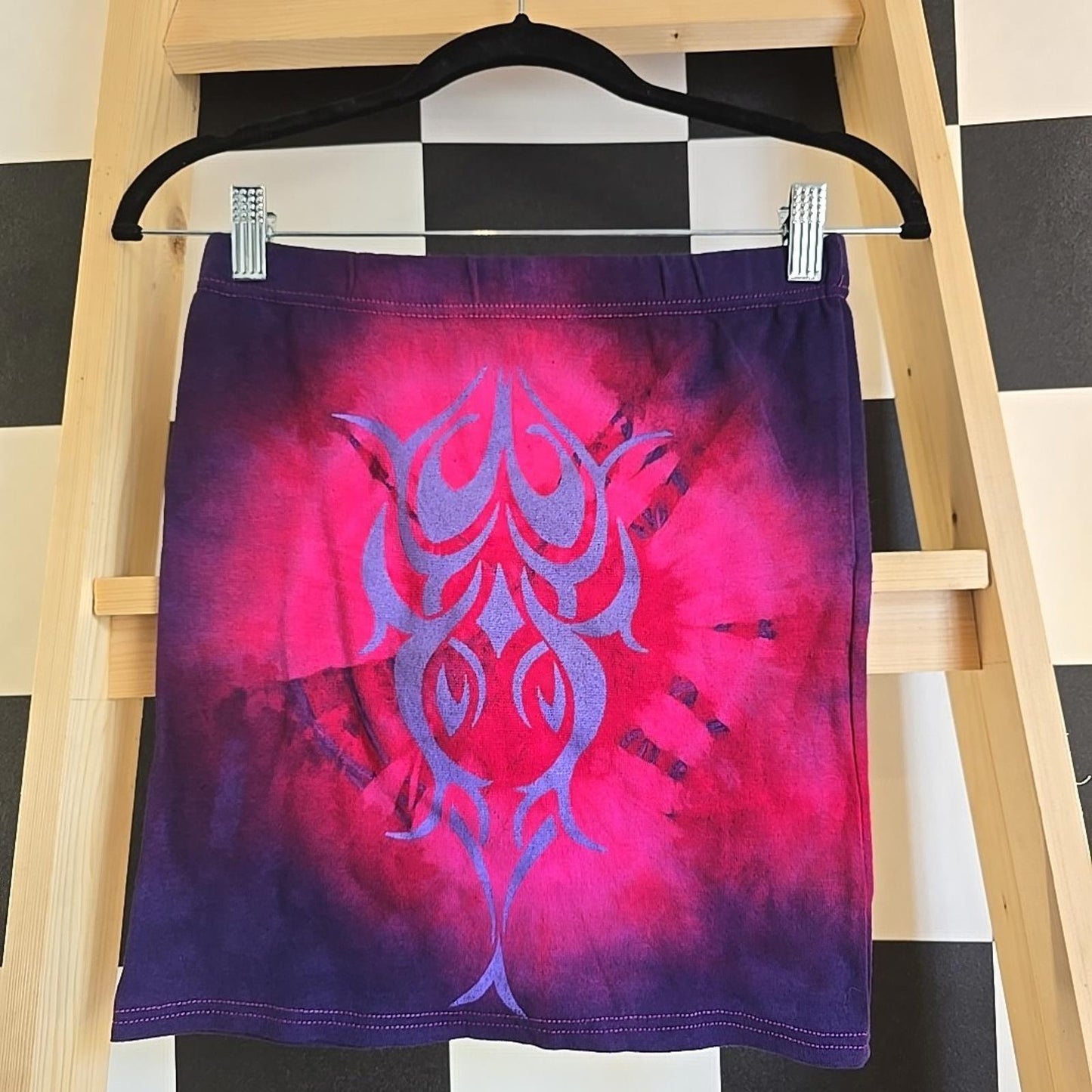 Brand New Deadstock Tie-dye Mini Skirt Tribal Size S PINK AMERICAN