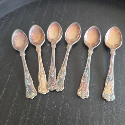 Set of 6 Vintage Ornate Silver plated Spoons