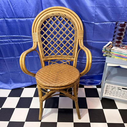 Vintage Retro Mid Century Bamboo Cane Chair 1970s VGC