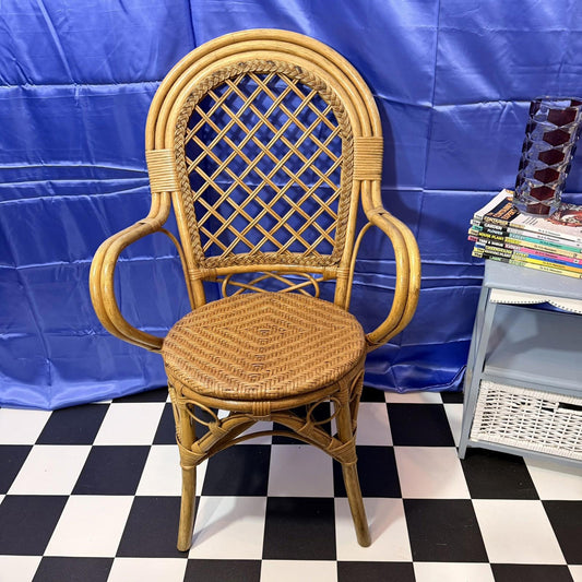 Vintage Retro Mid Century Bamboo Cane Chair 1970s VGC