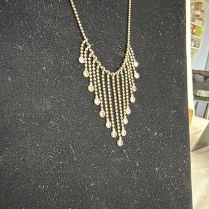 Vintage Costume Jewellery Necklace Metal Chain Design