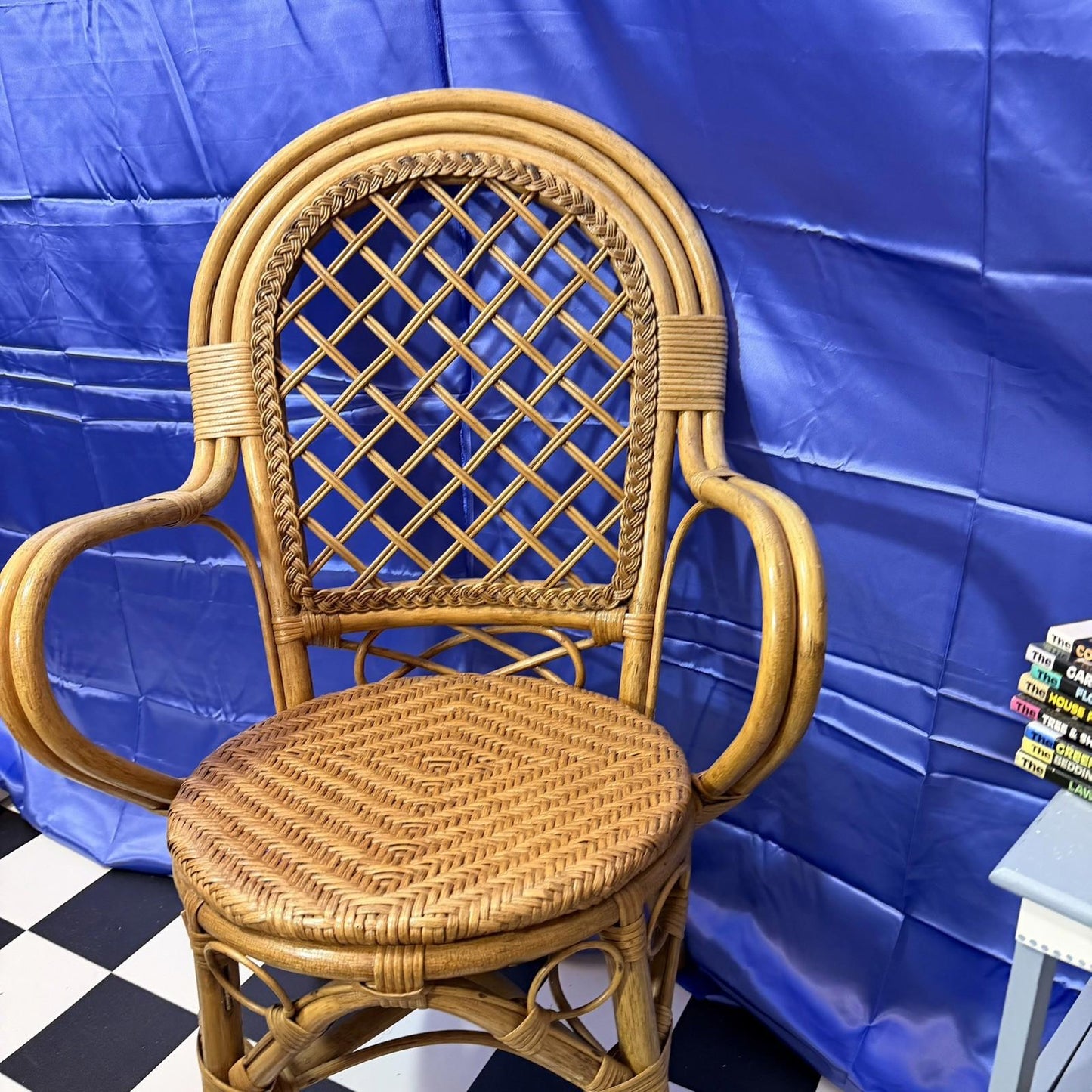 Vintage Retro Mid Century Bamboo Cane Chair 1970s VGC