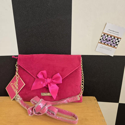 Juicy Couture HOT PINK VELVET CROSSBODY Envelope Bag LIMITED EDITION PROMO Purse