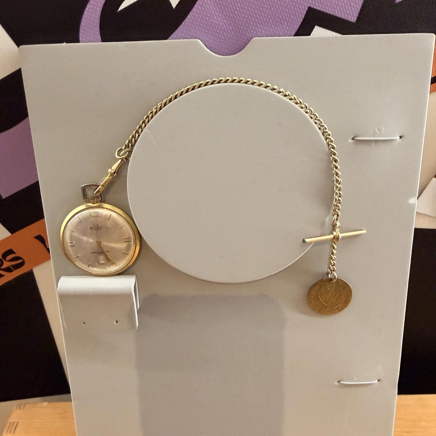 Buler 21 jewels vintage gold plated on a chain vintage mechanical Swiss